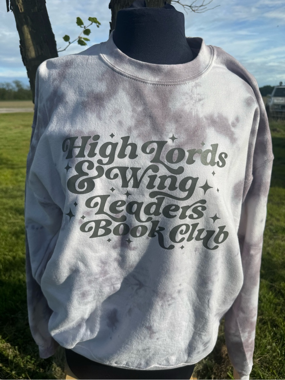 High Lords & Wing Leaders Book Club Tie-Dye Sweatshirt - Lavender Gray